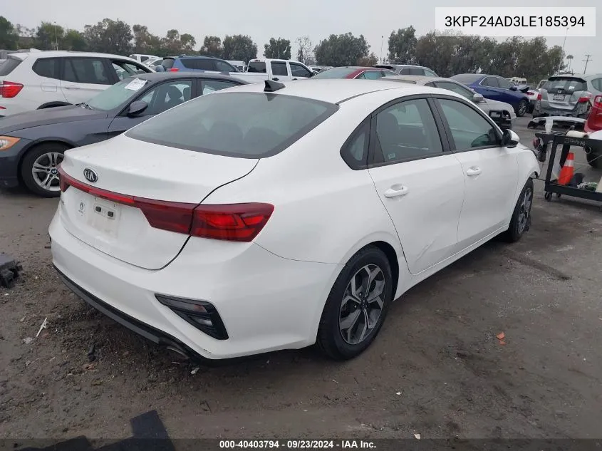 2020 Kia Forte Fe/Lxs VIN: 3KPF24AD3LE185394 Lot: 40403794