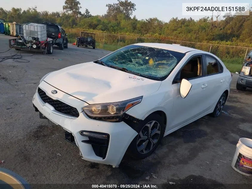 3KPF24AD0LE151588 2020 Kia Forte Lxs