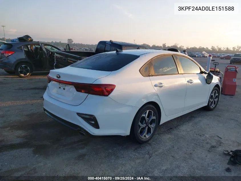 2020 Kia Forte Lxs VIN: 3KPF24AD0LE151588 Lot: 40415070