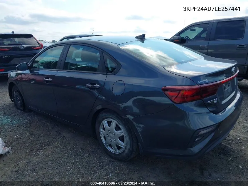 2020 Kia Forte Fe VIN: 3KPF24AD7LE257441 Lot: 40418596