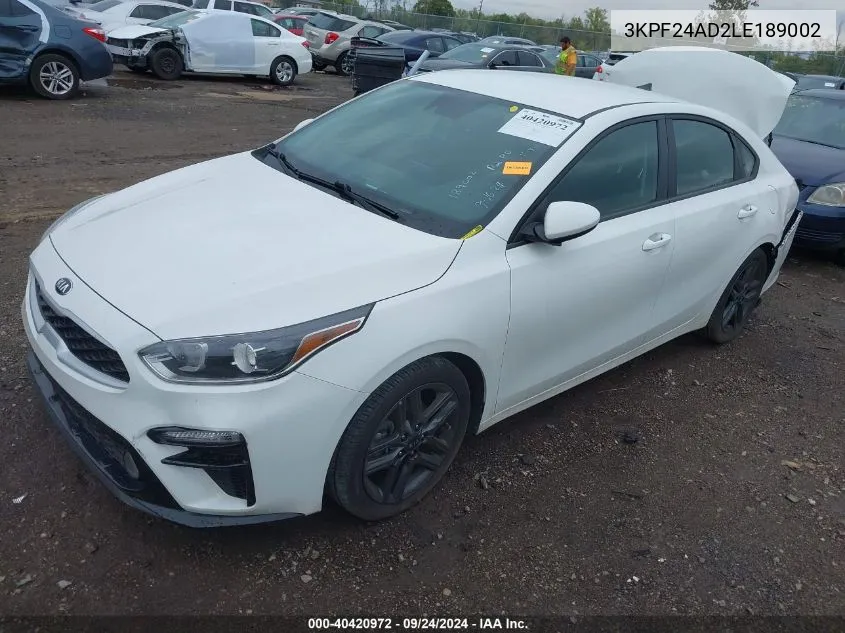 3KPF24AD2LE189002 2020 Kia Forte Fe/Lxs