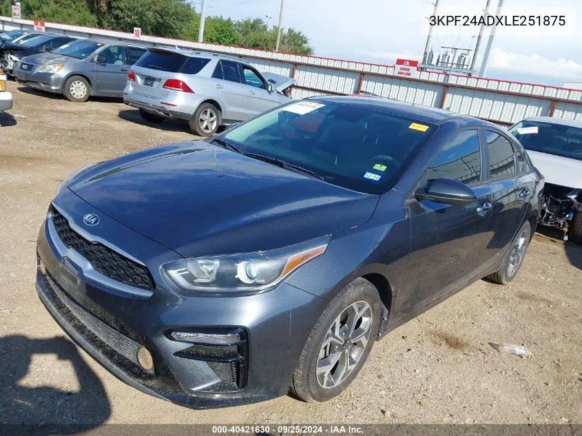 2020 Kia Forte Lxs VIN: 3KPF24ADXLE251875 Lot: 40421630