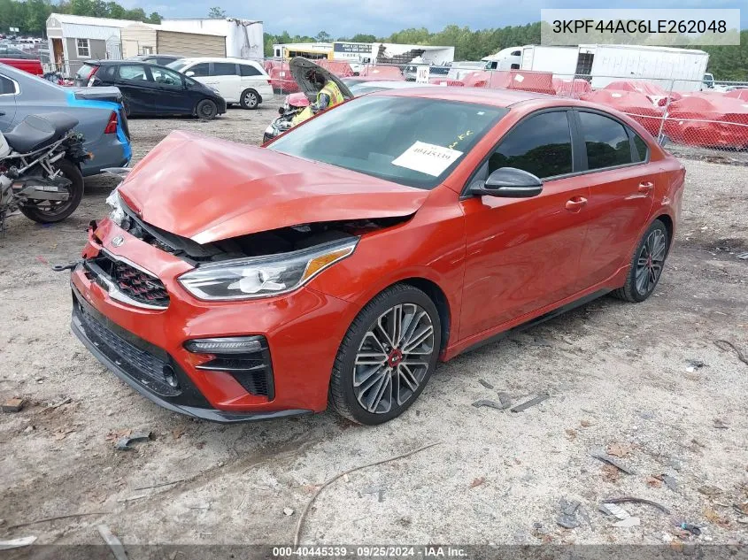 2020 Kia Forte Gt VIN: 3KPF44AC6LE262048 Lot: 40445339