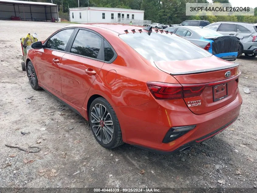 2020 Kia Forte Gt VIN: 3KPF44AC6LE262048 Lot: 40445339