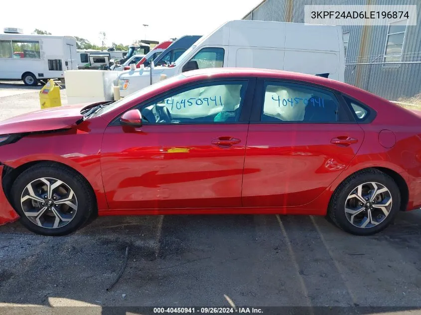 2020 Kia Forte Lxs VIN: 3KPF24AD6LE196874 Lot: 40450941