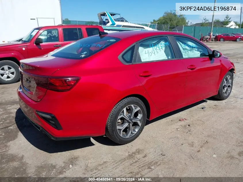 2020 Kia Forte Lxs VIN: 3KPF24AD6LE196874 Lot: 40450941