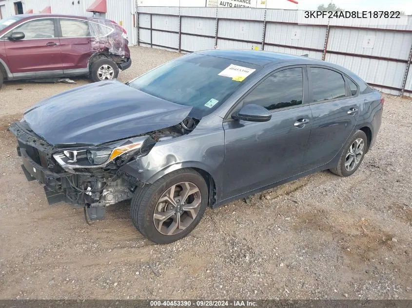 2020 Kia Forte Lxs VIN: 3KPF24AD8LE187822 Lot: 40453390