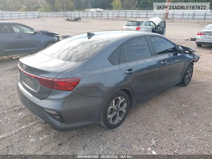 2020 Kia Forte Lxs VIN: 3KPF24AD8LE187822 Lot: 40453390