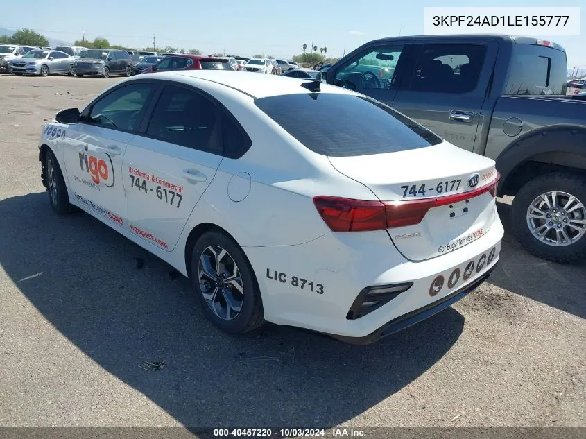 2020 Kia Forte Lxs VIN: 3KPF24AD1LE155777 Lot: 40457220