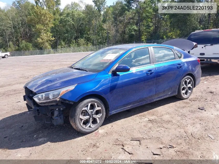 2020 Kia Forte Lxs VIN: 3KPF24AD5LE220193 Lot: 40471272