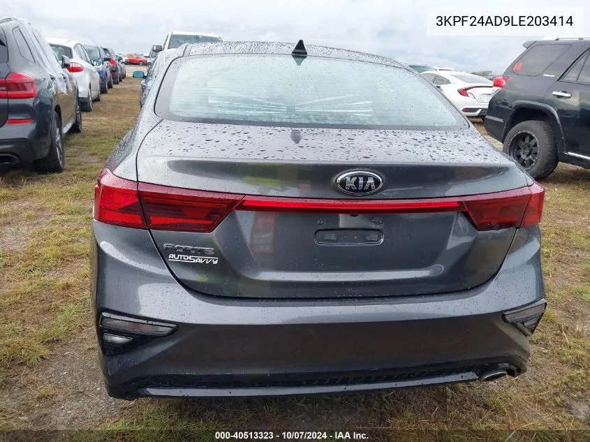 2020 Kia Forte Fe/Lxs VIN: 3KPF24AD9LE203414 Lot: 40513323