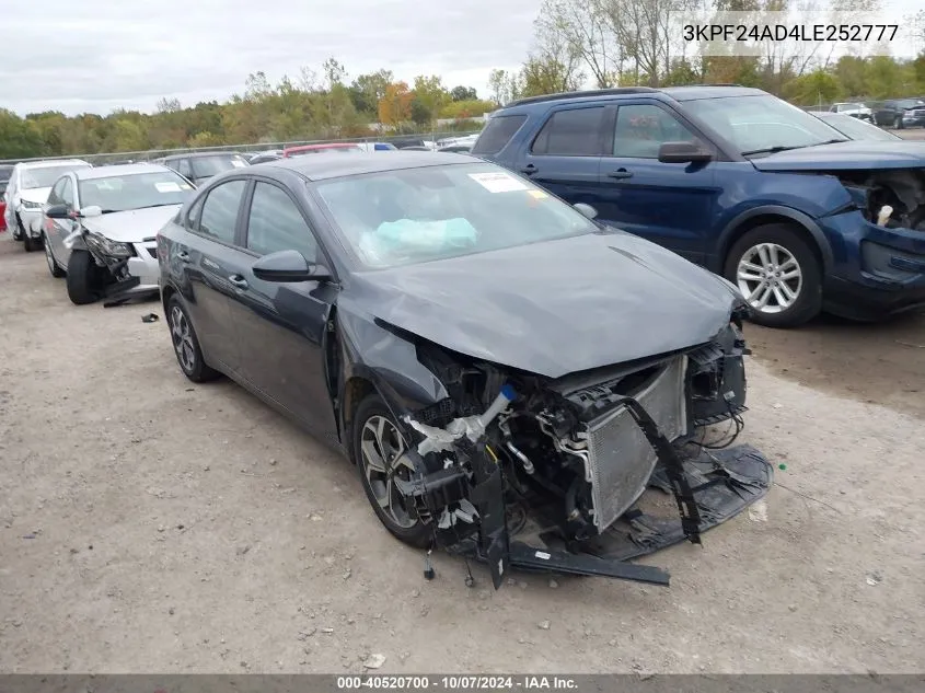 2020 Kia Forte Fe/Lxs VIN: 3KPF24AD4LE252777 Lot: 40520700