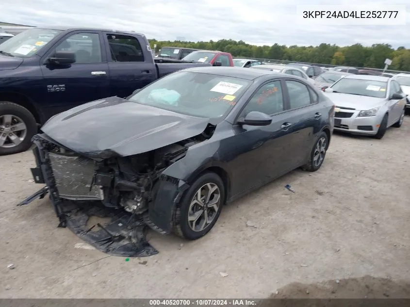 2020 Kia Forte Fe/Lxs VIN: 3KPF24AD4LE252777 Lot: 40520700