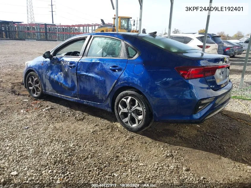 2020 Kia Forte Lxs VIN: 3KPF24AD9LE192401 Lot: 40722919