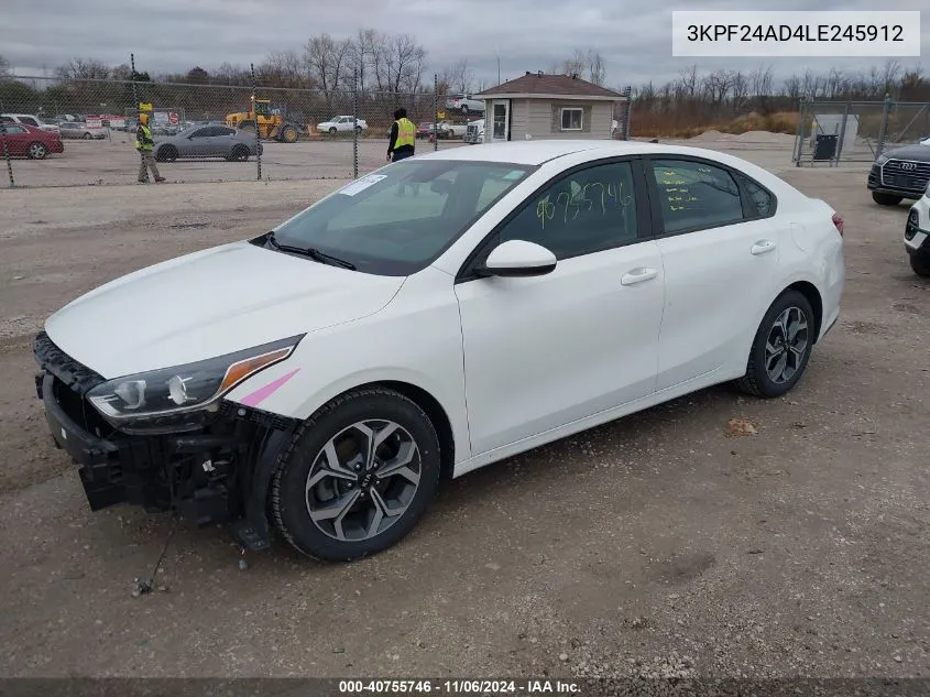 2020 Kia Forte Lxs VIN: 3KPF24AD4LE245912 Lot: 40755746