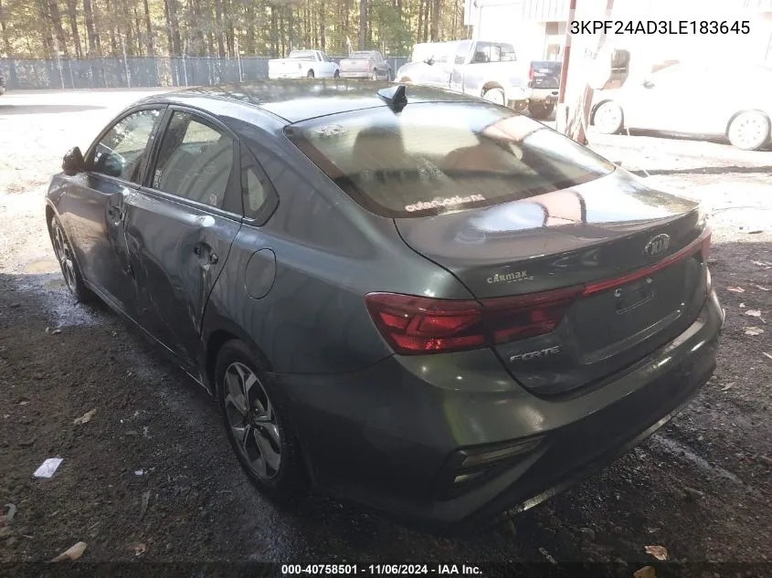 2020 Kia Forte Lxs VIN: 3KPF24AD3LE183645 Lot: 40758501