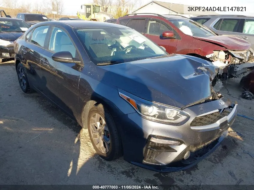 2020 Kia Forte Lxs VIN: 3KPF24AD4LE147821 Lot: 40777003