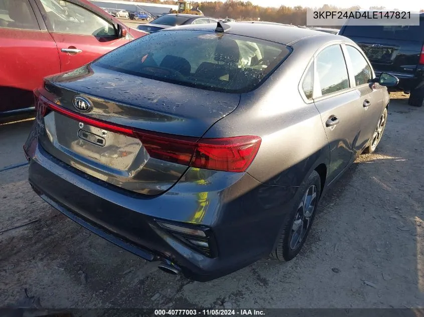 2020 Kia Forte Lxs VIN: 3KPF24AD4LE147821 Lot: 40777003