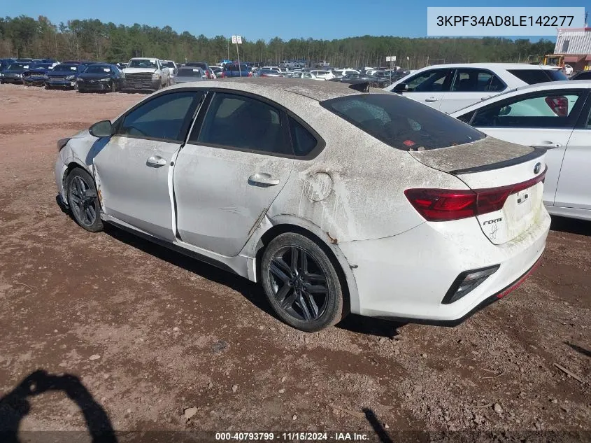 2020 Kia Forte Gt-Line VIN: 3KPF34AD8LE142277 Lot: 40793799