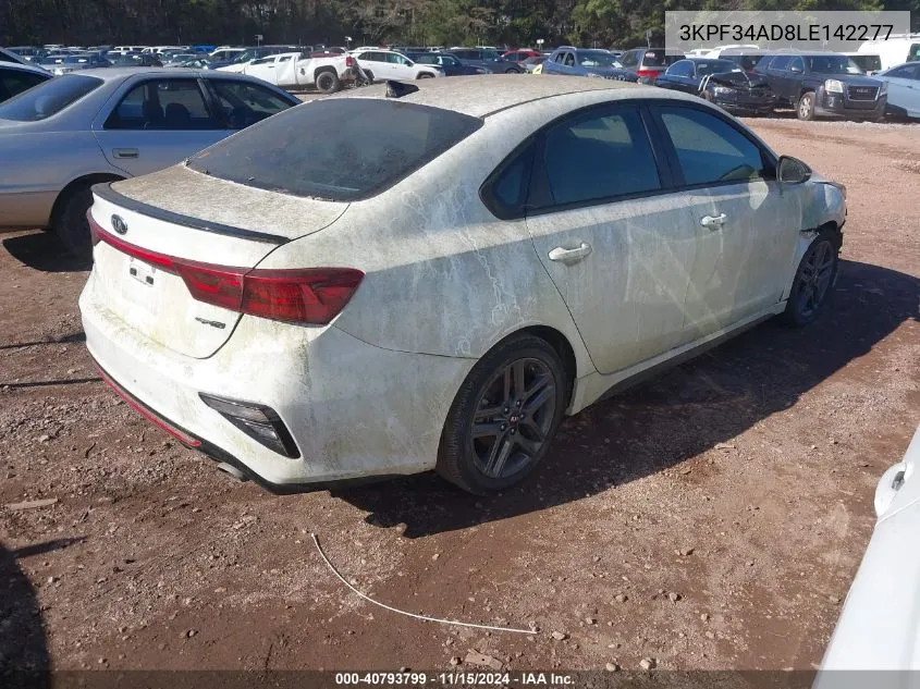 2020 Kia Forte Gt-Line VIN: 3KPF34AD8LE142277 Lot: 40793799