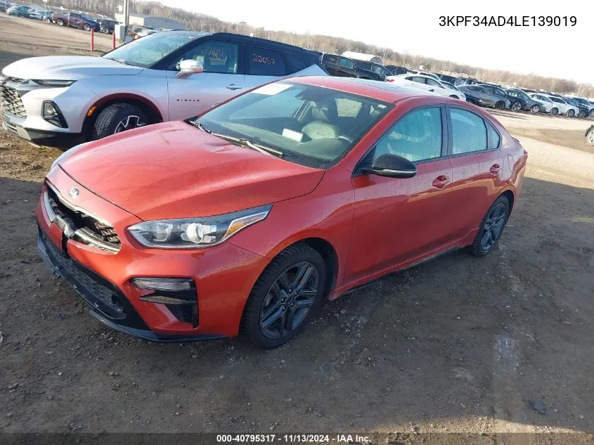 3KPF34AD4LE139019 2020 Kia Forte Gt-Line