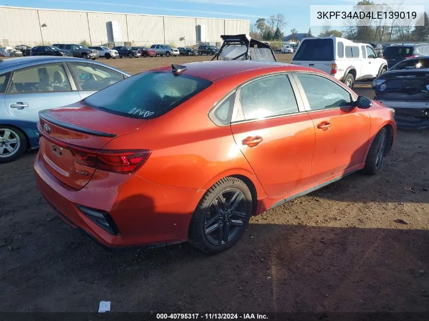 3KPF34AD4LE139019 2020 Kia Forte Gt-Line