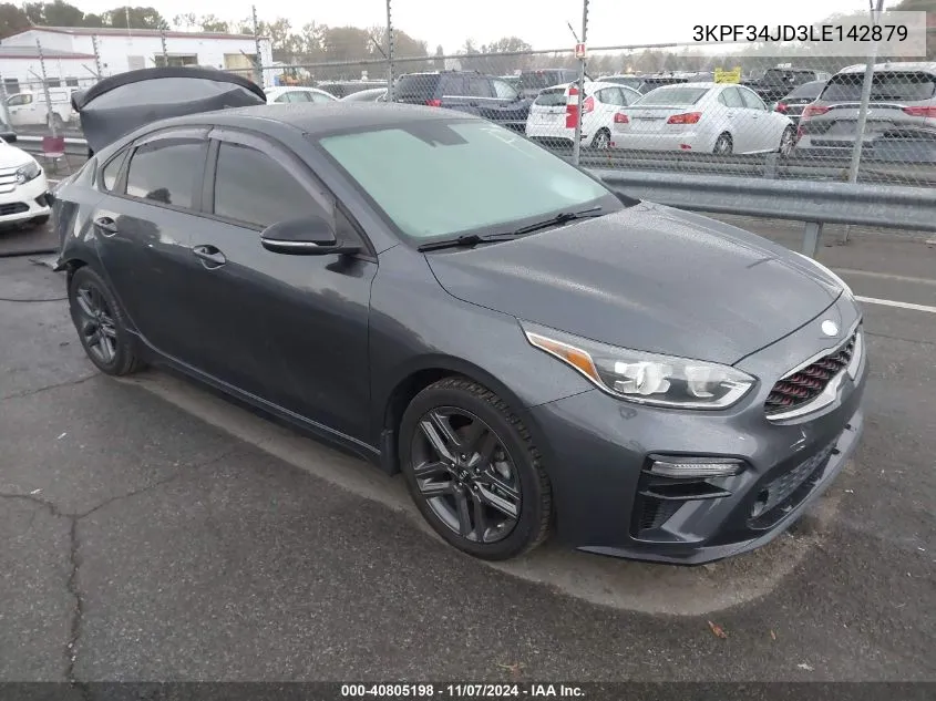 2020 Kia Forte Gt Line/S VIN: 3KPF34JD3LE142879 Lot: 40805198