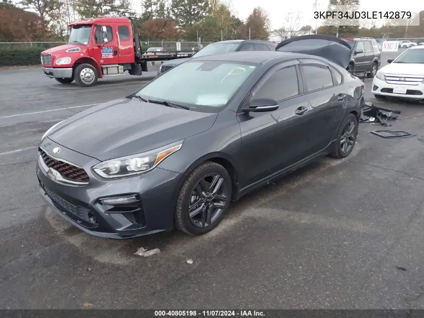 2020 Kia Forte Gt Line/S VIN: 3KPF34JD3LE142879 Lot: 40805198