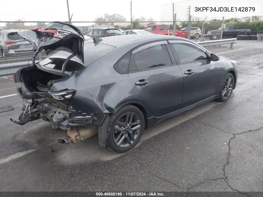 2020 Kia Forte Gt Line/S VIN: 3KPF34JD3LE142879 Lot: 40805198