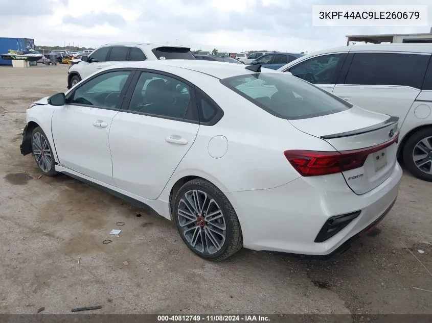 2020 Kia Forte Gt VIN: 3KPF44AC9LE260679 Lot: 40812749