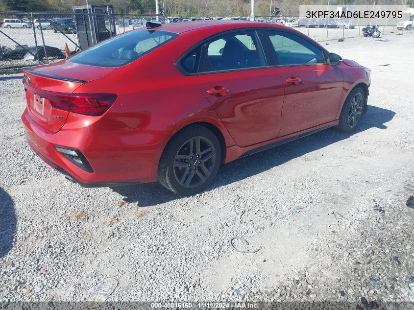 2020 Kia Forte Gt Line/S VIN: 3KPF34AD6LE249795 Lot: 40816160