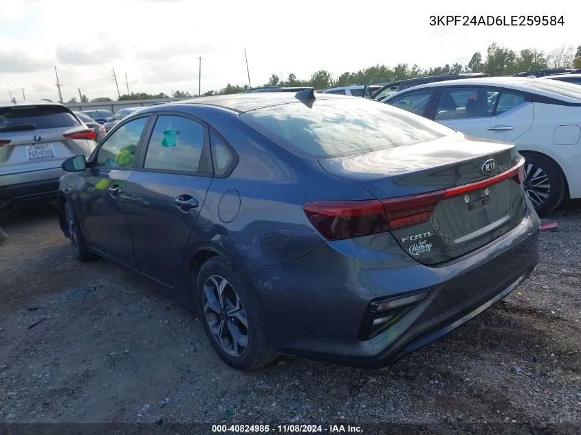 2020 Kia Forte Lxs VIN: 3KPF24AD6LE259584 Lot: 40824985