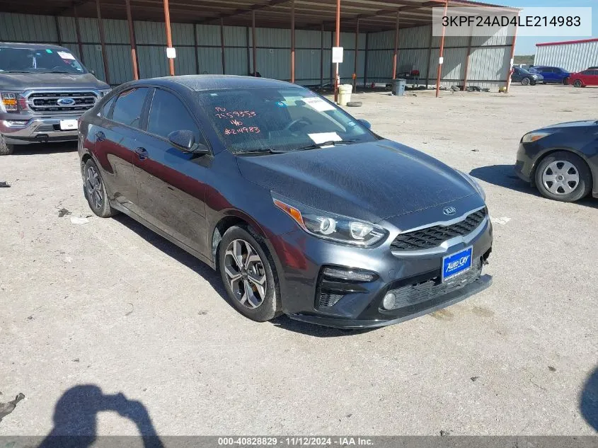 2020 Kia Forte Lxs VIN: 3KPF24AD4LE214983 Lot: 40828829