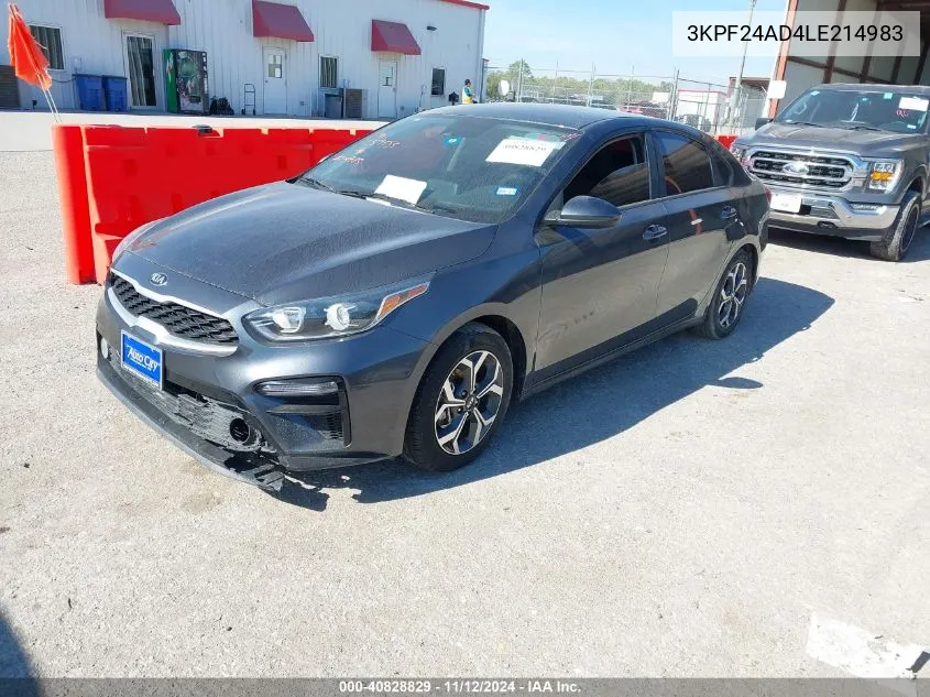 2020 Kia Forte Lxs VIN: 3KPF24AD4LE214983 Lot: 40828829