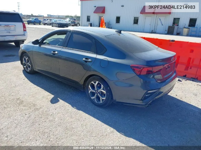 2020 Kia Forte Lxs VIN: 3KPF24AD4LE214983 Lot: 40828829