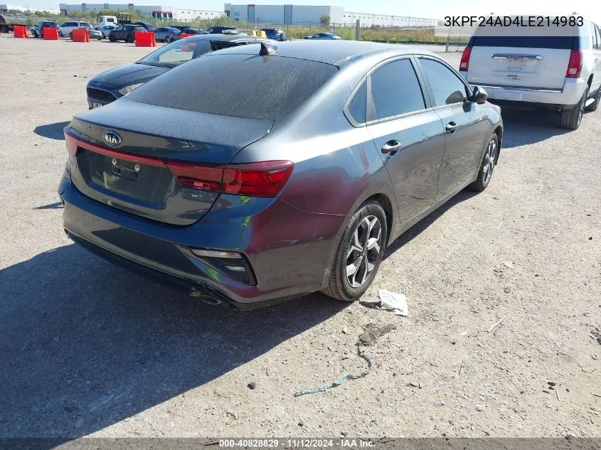 2020 Kia Forte Lxs VIN: 3KPF24AD4LE214983 Lot: 40828829