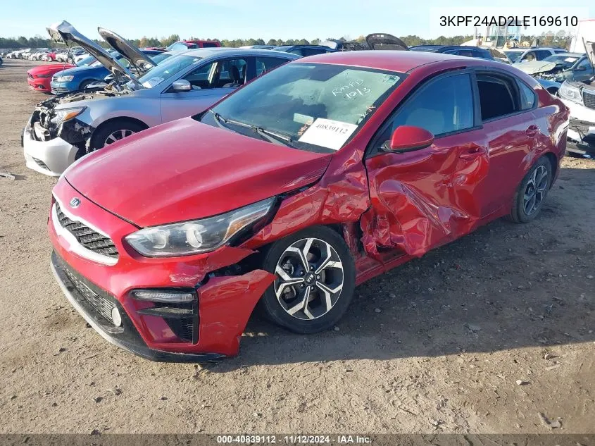 2020 Kia Forte Lxs VIN: 3KPF24AD2LE169610 Lot: 40839112