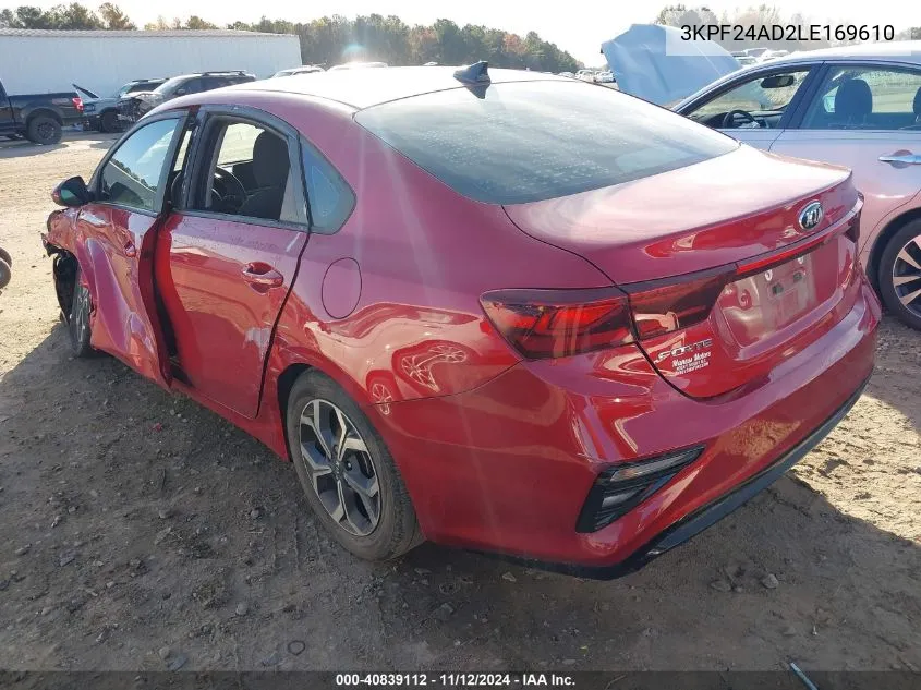 2020 Kia Forte Lxs VIN: 3KPF24AD2LE169610 Lot: 40839112