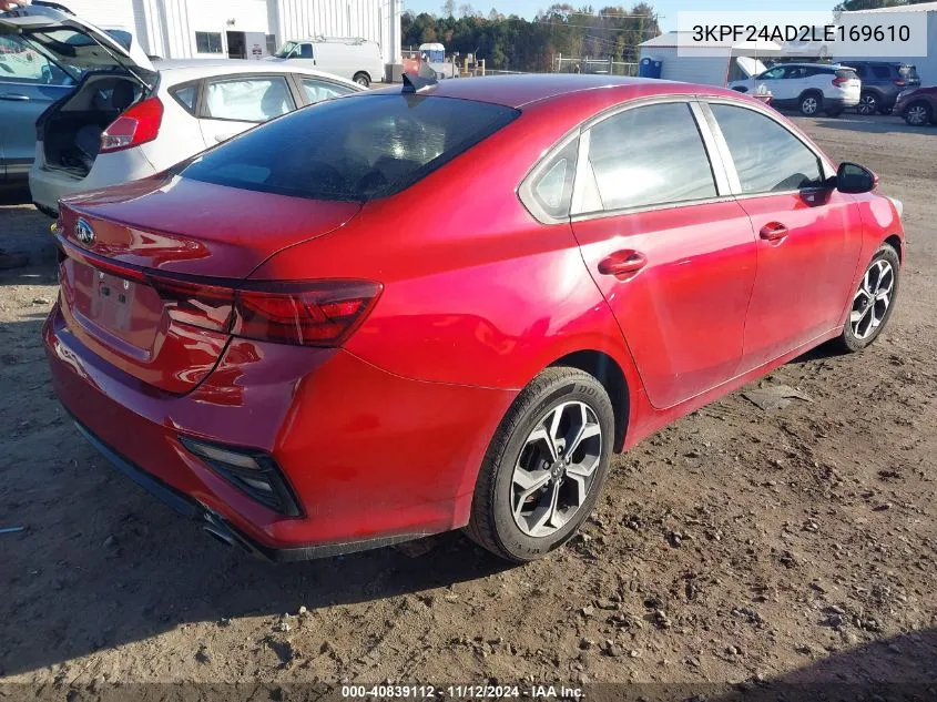 2020 Kia Forte Lxs VIN: 3KPF24AD2LE169610 Lot: 40839112