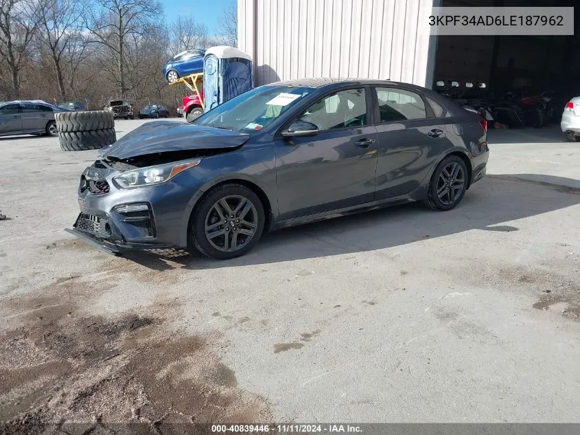 2020 Kia Forte Gt-Line VIN: 3KPF34AD6LE187962 Lot: 40839446