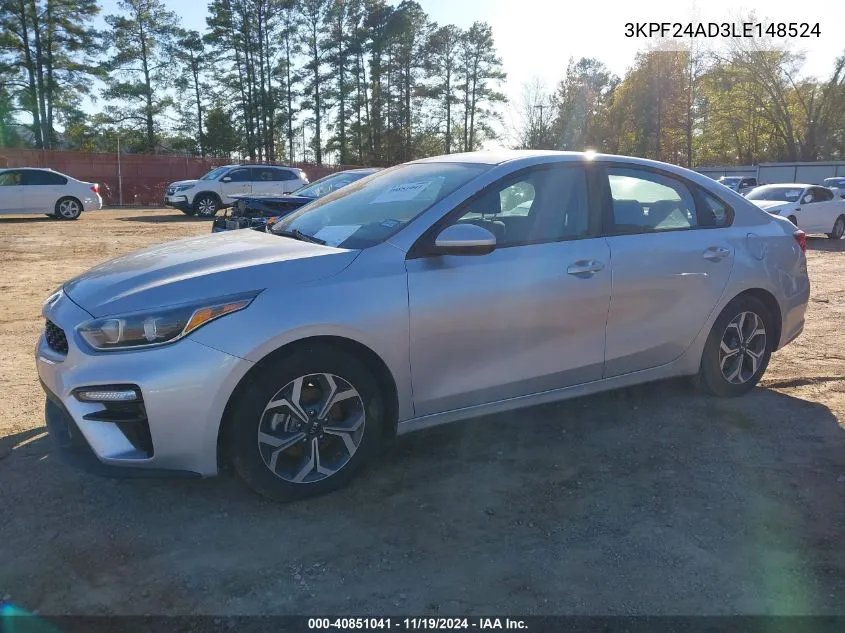 2020 Kia Forte Lxs VIN: 3KPF24AD3LE148524 Lot: 40851041