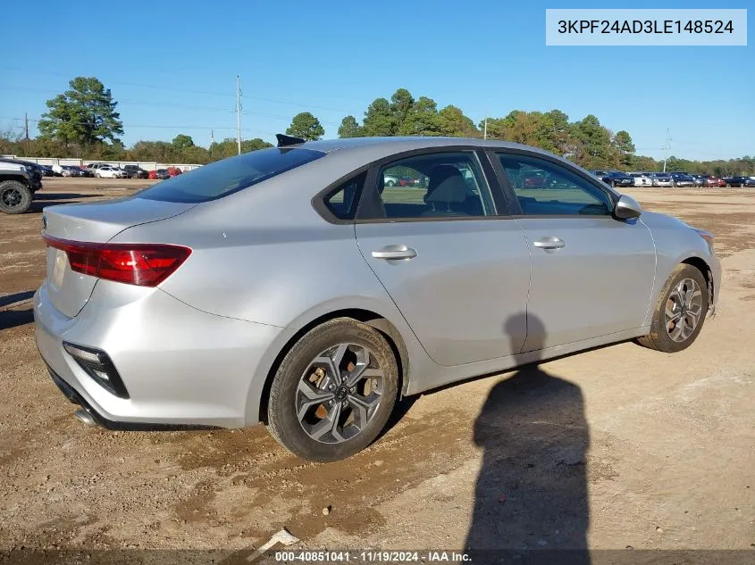 2020 Kia Forte Lxs VIN: 3KPF24AD3LE148524 Lot: 40851041