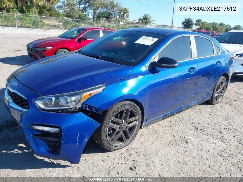 2020 Kia Forte Gt-Line VIN: 3KPF34ADXLE217612 Lot: 40852210