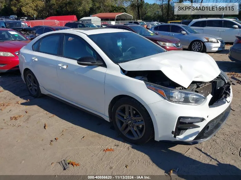 2020 Kia Forte Gt-Line VIN: 3KPF34AD1LE159115 Lot: 40856620