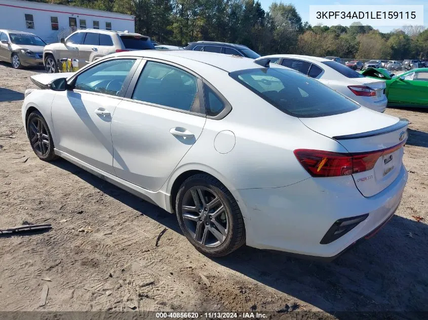 2020 Kia Forte Gt-Line VIN: 3KPF34AD1LE159115 Lot: 40856620