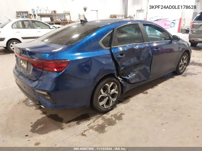 2020 Kia Forte Lxs VIN: 3KPF24AD0LE178628 Lot: 40867505