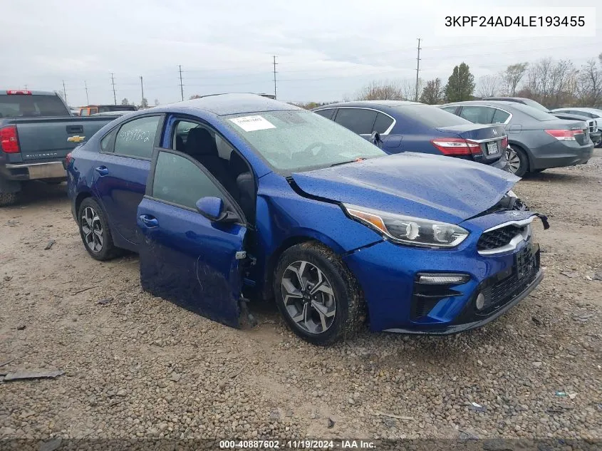 2020 Kia Forte Lxs VIN: 3KPF24AD4LE193455 Lot: 40887602