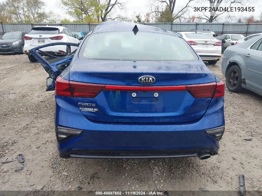 2020 Kia Forte Lxs VIN: 3KPF24AD4LE193455 Lot: 40887602