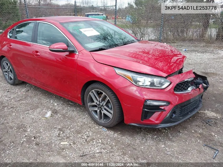 2020 Kia Forte Ex VIN: 3KPF54AD1LE253778 Lot: 40919146