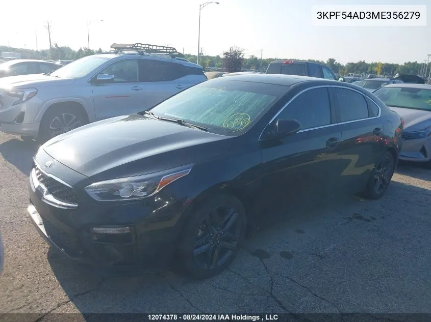 2021 Kia Forte VIN: 3KPF54AD3ME356279 Lot: 12074378